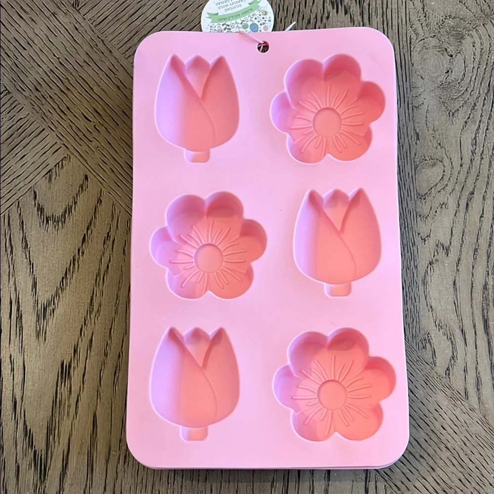 Pink Flower Silicone Mold Spring Easter Craft Bakeware Chocolate Ice Cube